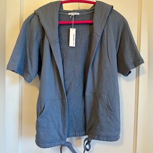 Standard James Perse short sleeve open front hoodie